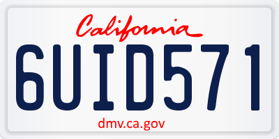CA license plate 6UID571