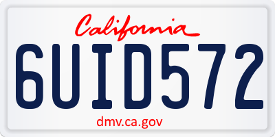 CA license plate 6UID572