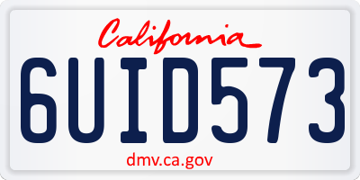 CA license plate 6UID573