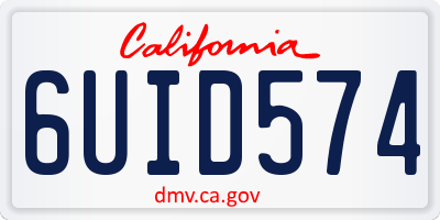 CA license plate 6UID574