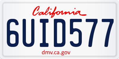 CA license plate 6UID577
