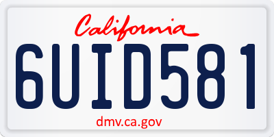 CA license plate 6UID581
