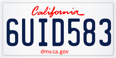 CA license plate 6UID583