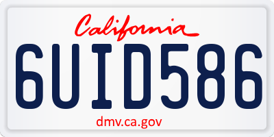 CA license plate 6UID586