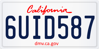 CA license plate 6UID587