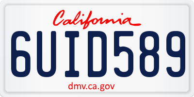 CA license plate 6UID589