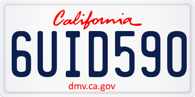 CA license plate 6UID590