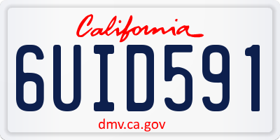 CA license plate 6UID591