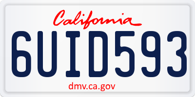 CA license plate 6UID593