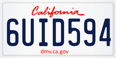 CA license plate 6UID594