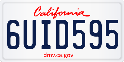 CA license plate 6UID595