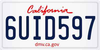 CA license plate 6UID597