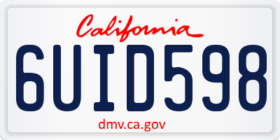 CA license plate 6UID598