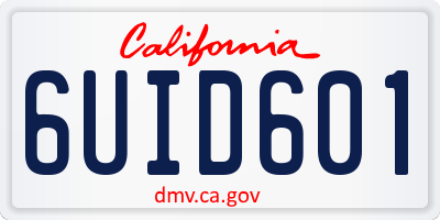 CA license plate 6UID601