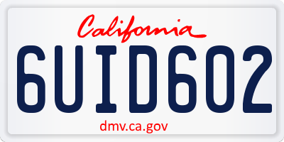 CA license plate 6UID602