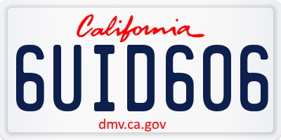 CA license plate 6UID606