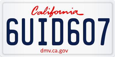 CA license plate 6UID607
