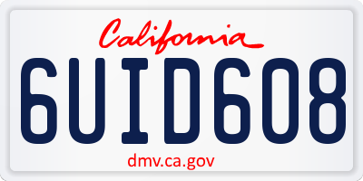 CA license plate 6UID608