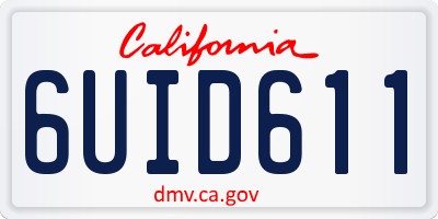 CA license plate 6UID611