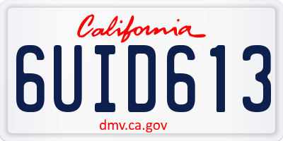 CA license plate 6UID613