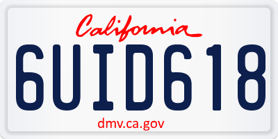 CA license plate 6UID618