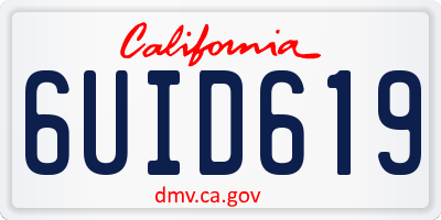 CA license plate 6UID619
