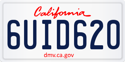 CA license plate 6UID620