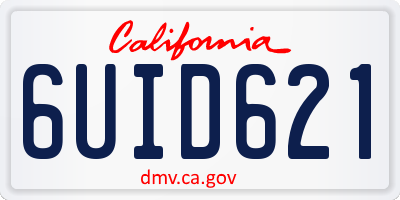 CA license plate 6UID621