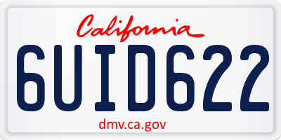 CA license plate 6UID622