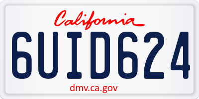 CA license plate 6UID624