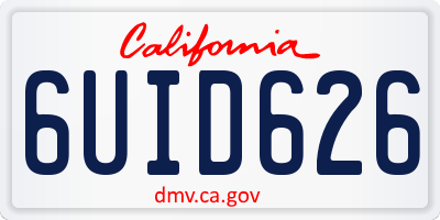 CA license plate 6UID626