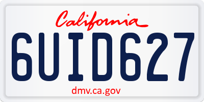 CA license plate 6UID627