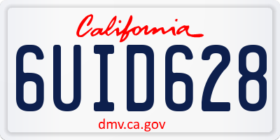 CA license plate 6UID628