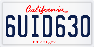 CA license plate 6UID630