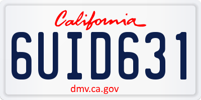 CA license plate 6UID631
