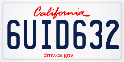 CA license plate 6UID632