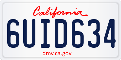 CA license plate 6UID634