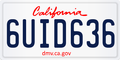 CA license plate 6UID636