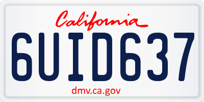CA license plate 6UID637