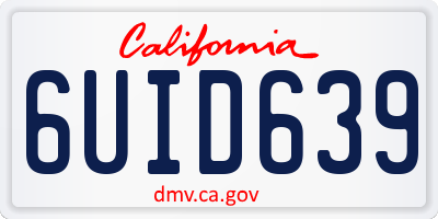 CA license plate 6UID639
