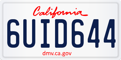 CA license plate 6UID644