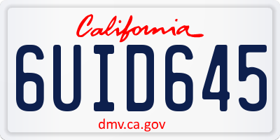 CA license plate 6UID645