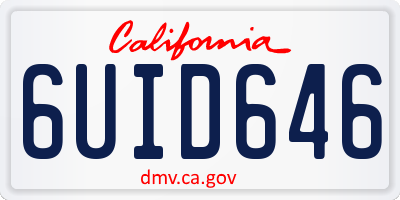CA license plate 6UID646