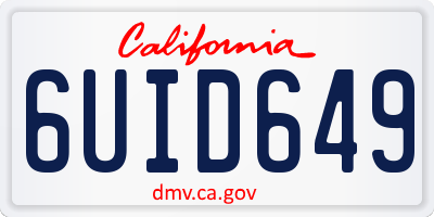 CA license plate 6UID649