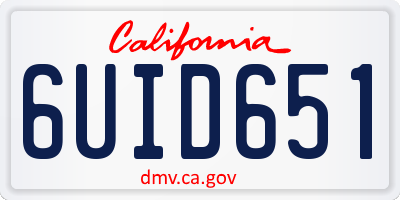 CA license plate 6UID651