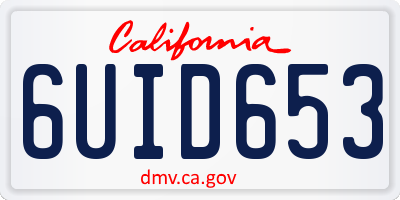CA license plate 6UID653