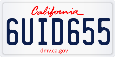CA license plate 6UID655