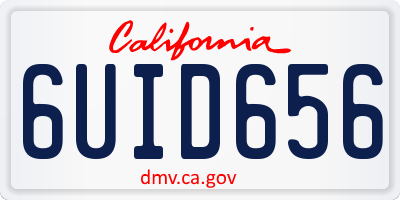CA license plate 6UID656