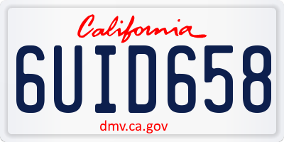 CA license plate 6UID658