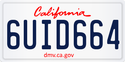 CA license plate 6UID664